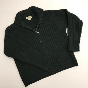 Wool jcrew cardigan! Zip front. Large.